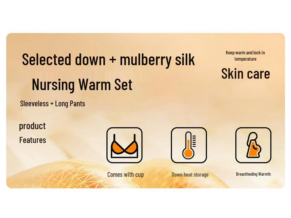Camellia Maternity Warm Silk Nursing Vest & Bra Set for Autumn/Winter