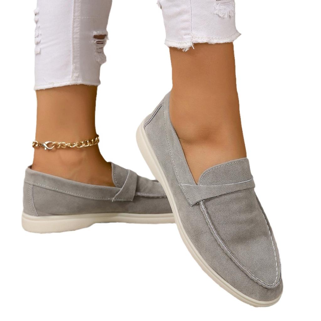 Модные мужские замшевые кожаные удобные лоферы, повседневные слипоны на плоской подошве, модные замшевые балетки, классические лоферы из мягкой кожи с круглым носком 2025