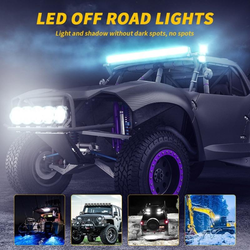 48W 12V 1200LM 6500K Work Light Pods Driving Flood Off Road Lamp Bumper Truck 2x