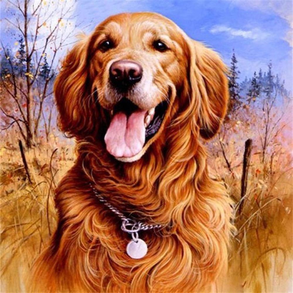 5D Diy Diamond Painting Animal Dog Full Circle Diamond Embroidery Art Picture Mosaic Gift Home Decoration Cross Stitch Kit Gift