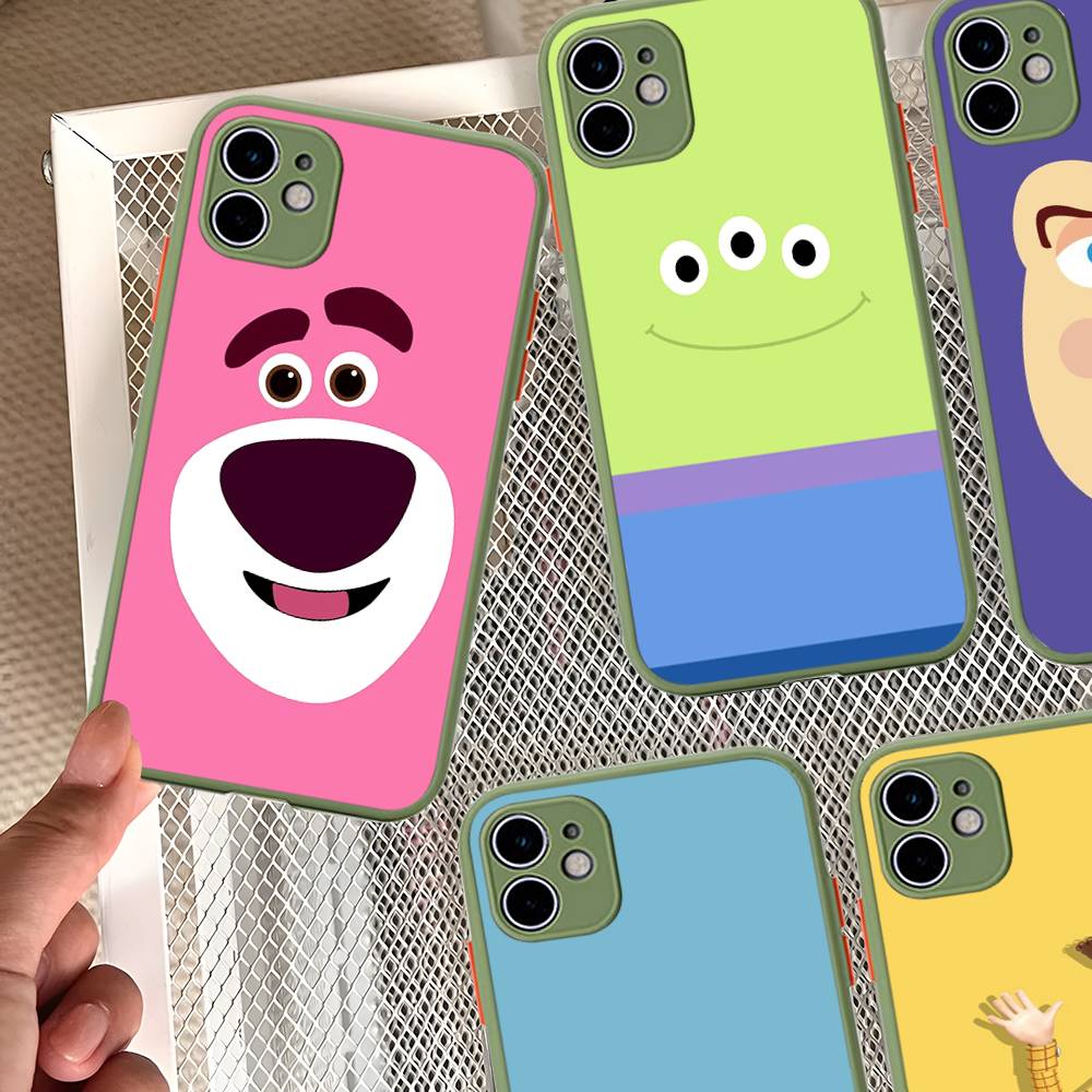Чехол T-Toy S-Story Вуди и Инопланетянин Для iPhone 11 12 13 14 15 16 Pro Max Plus X XS MAX Ударопрочный Матовый Задний Чехол