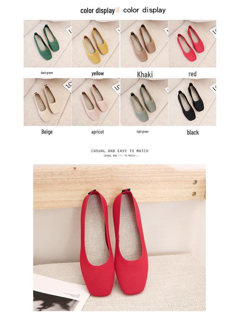 Женские вязаные лоферы-слипоны на плоской подошве, весна 2022