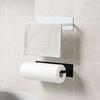DROGIA Kitchen Paper Holder, Roll Holder, Towel Rack, Strong Adhesive, Wall-Mounted, Hanging, Under-Cabinet Storage, Can Be Installed Vertically or Ho