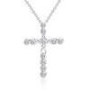 925 Sterling Silver Cross Zircon Pendant Necklace Wedding Fashion Jewelry