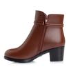 Comemore 2025 New Soft Leather Ankle Boot High Heels Zipper Shoe Warm Fur Winter Boots Female Women Shoes Plus Size 43