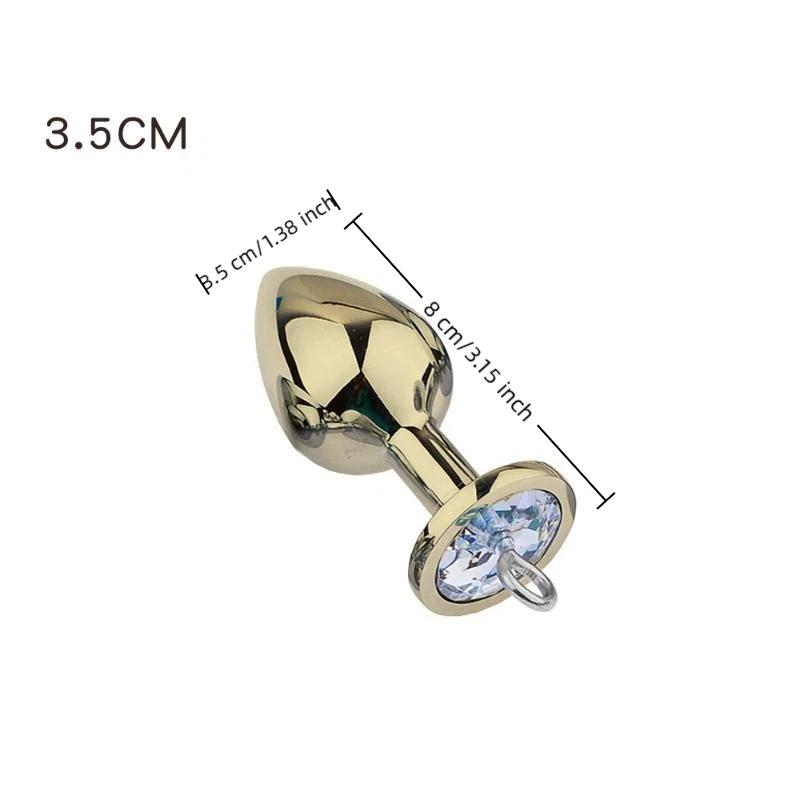 Rose Gold Heart Shape Crystal Metal Anal Beads Butt Plug Prostate Massager Stimulator Adult Gay Products Sex Toy For Female Male