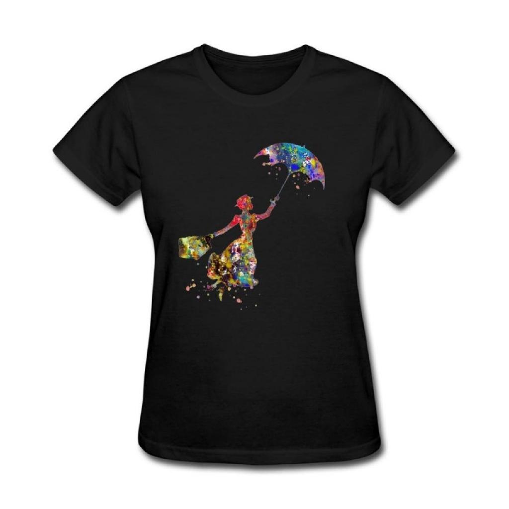JuDian Mary Poppins Art Design T shirt For Women