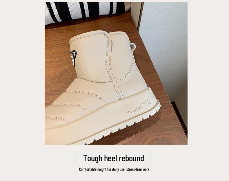 Женские зимние бархатные высокие зимние ботинки 2024 года — теплая, стильная повседневная обувь в корейском стиле (Модель КТ2822)