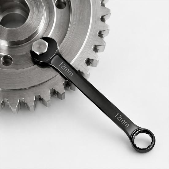 Heavy Duty Steel Spanner Double End Combination Wrench, Heavy-Duty Metric Hexagonal Bolt Tightening Tool High-Strength for Automotive Construction