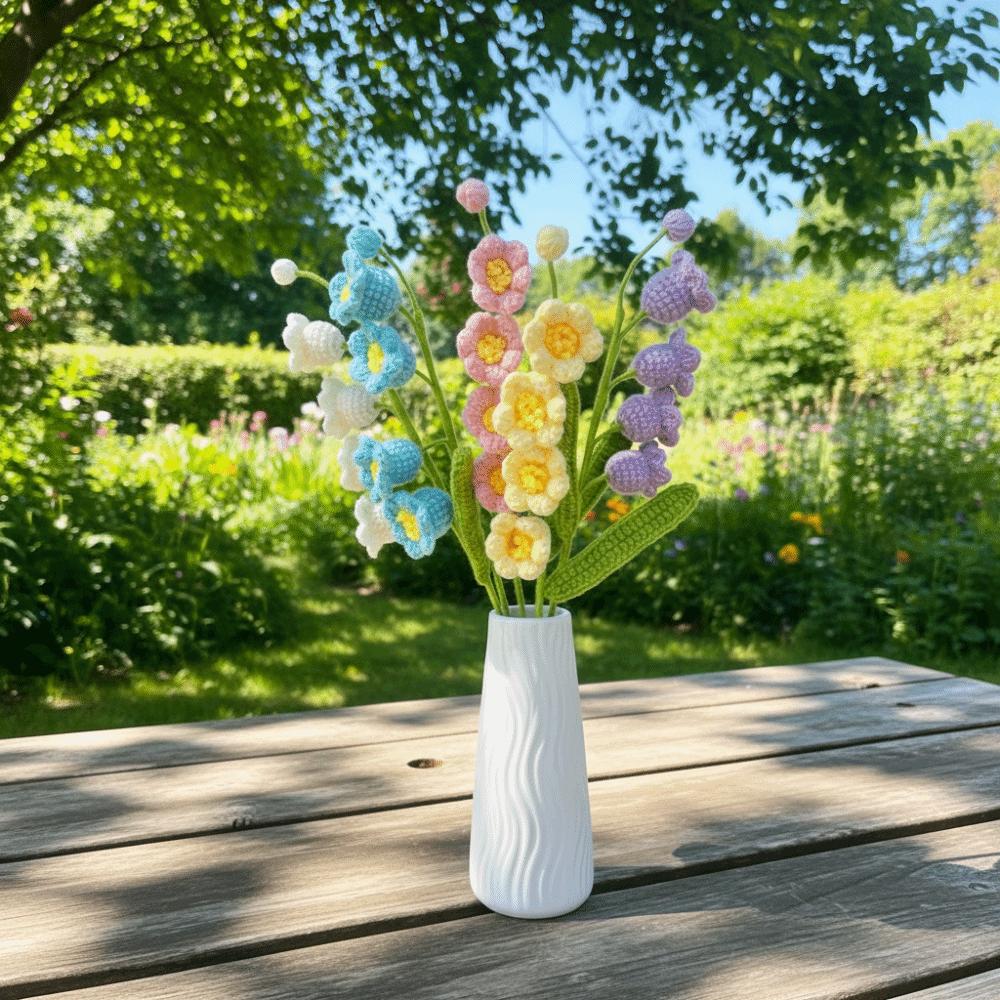 1pc Finished Product Lily of the Valley Crochet Flowers Hand-woven Knit Fake Flowers  Party Wedding