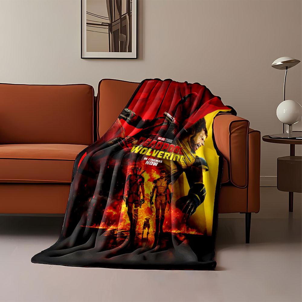Two characters clash dramatically, with bold visuals and fiery backgrounds. for all seasons blanket lunch break throw gift