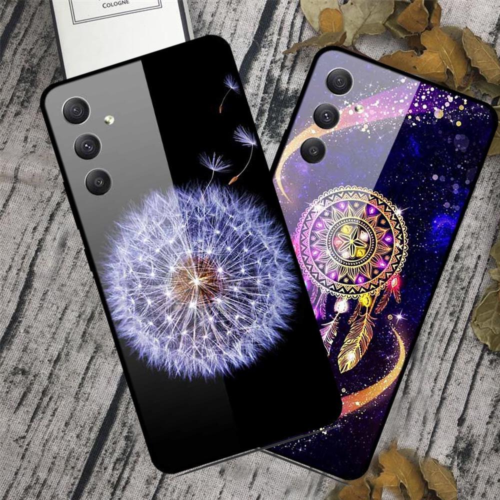 Чехол для телефона Samsung A35 5G - Персонализированный Цветной Закаленный Стеклянный, Противоударный.