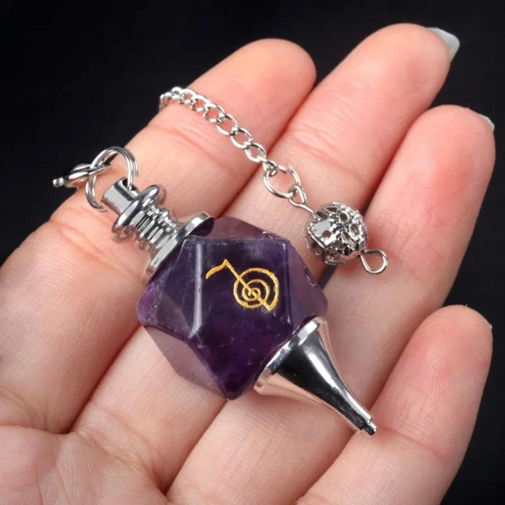 Amethyst Semi-precious Stone Pendulum Lapis Energy Pendulum New Chakra Pendulum