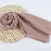 Women's Solid Color Pearl Chiffon Bubble Scarf, Long Silk Headscarf, 70x180cm, Middle Eastern Style