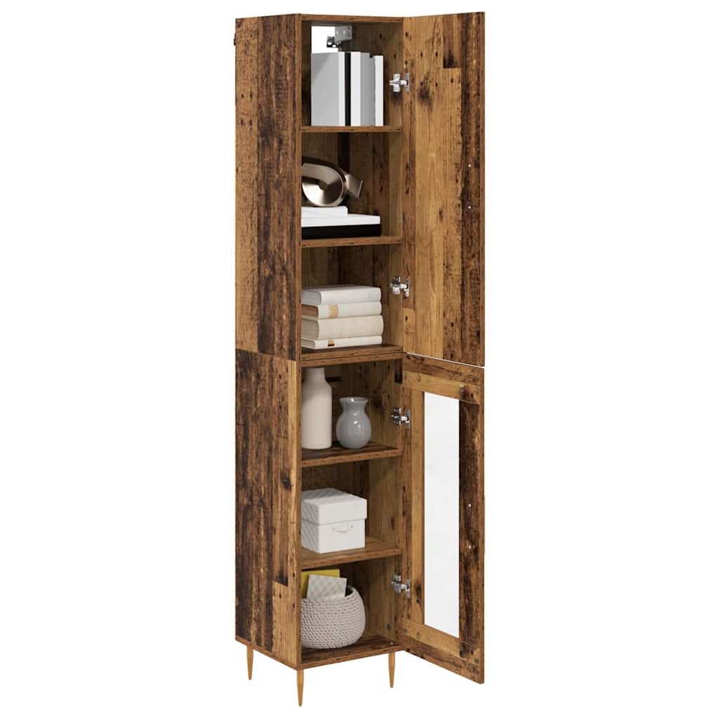 Highboard 2 pcs Reclaimed Wood Wood Based Material
