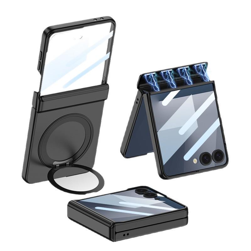 Магнитный чехол Samsung Z Flip7 с вращающейся подставкой и защитой шарнира по всей поверхности