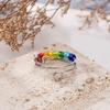 Rotatable Colorful Beads Ring Stress Anxiety Relief Open Adjustable Men Women Finger
