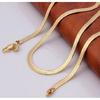 18k Yellow Gold Filled Thick Herringbone Flat Chain Unisex