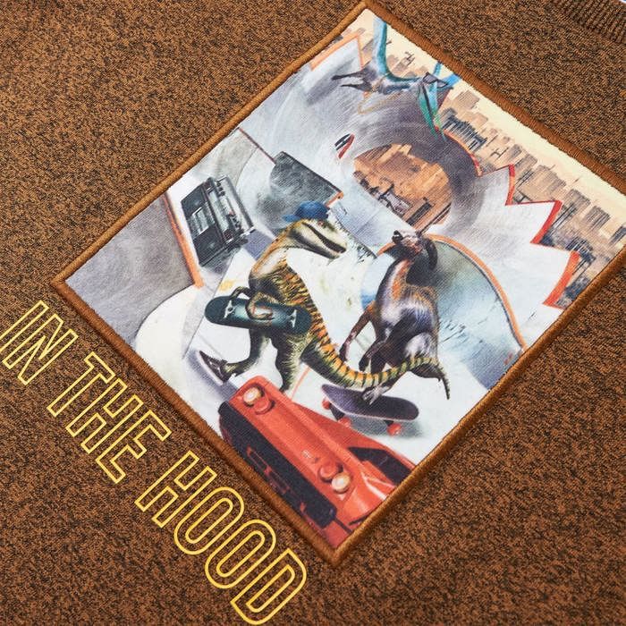 T-shirt enfant à manches longues mélange cognac 92/104/116/128/140