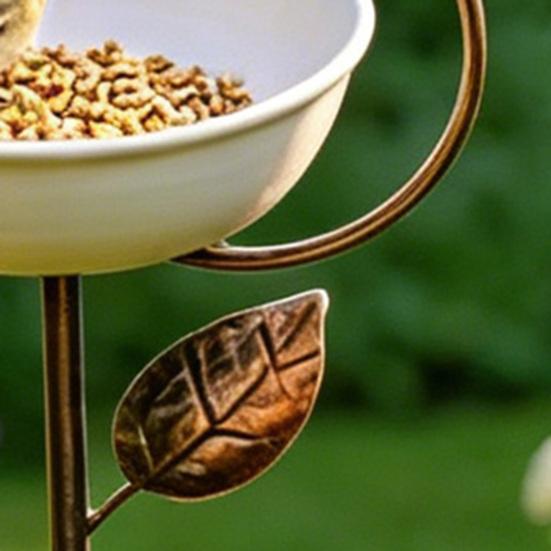 Кормушка для птиц на колышке для сада с железным кронштейном, глубокая миска, устойчивая к ржавчине, держатель для еды и воды для дворов и балконов