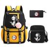 3Pcs/set Demon Slayer Kamado Nezuko Backpacks for Girls Anime School Bag Teenager Student Canvas Laptop Back Pack Women Rucksack