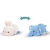 White Rabbit and Baby Elephant Stuffed Toy, Cute Double-sided Transforming Stuffed Toy, Large, Birthday Present (RABBIT)