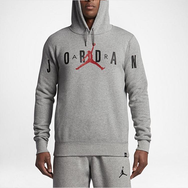 Jordan Мужская толстовка с капюшоном Knit Logo на флисовой подкладке Серая 834372-063