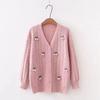 Осень-зима тонкий милый вязаный кардиган женские свободные кардиганы с длинным рукавом куртки женские корейские милые повседневные теплые свитера 30255