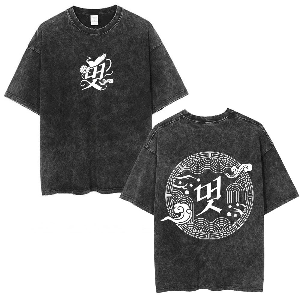 Ateez 2026 World Tour in Your Fantasy Tour Cherry Vintage Washed T Shirt Korean Kpop Fashion T-shirt Men's Women Cotton T-shirts