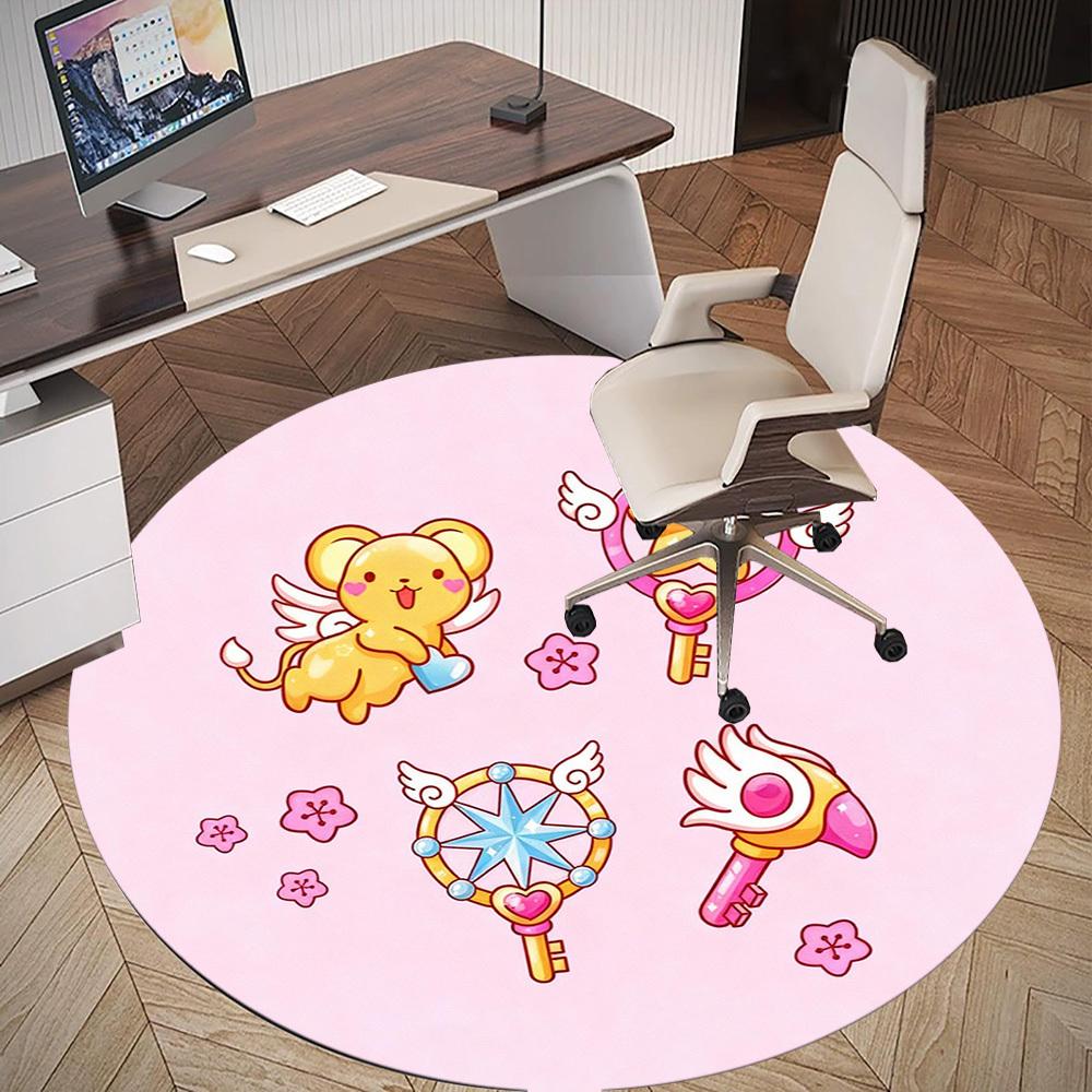1pc Cute Kawaii Round Chair mat office Area Rug - Non-Slip, Floor Mat for Office, Bedroom, Ideal home decor gift p0105028