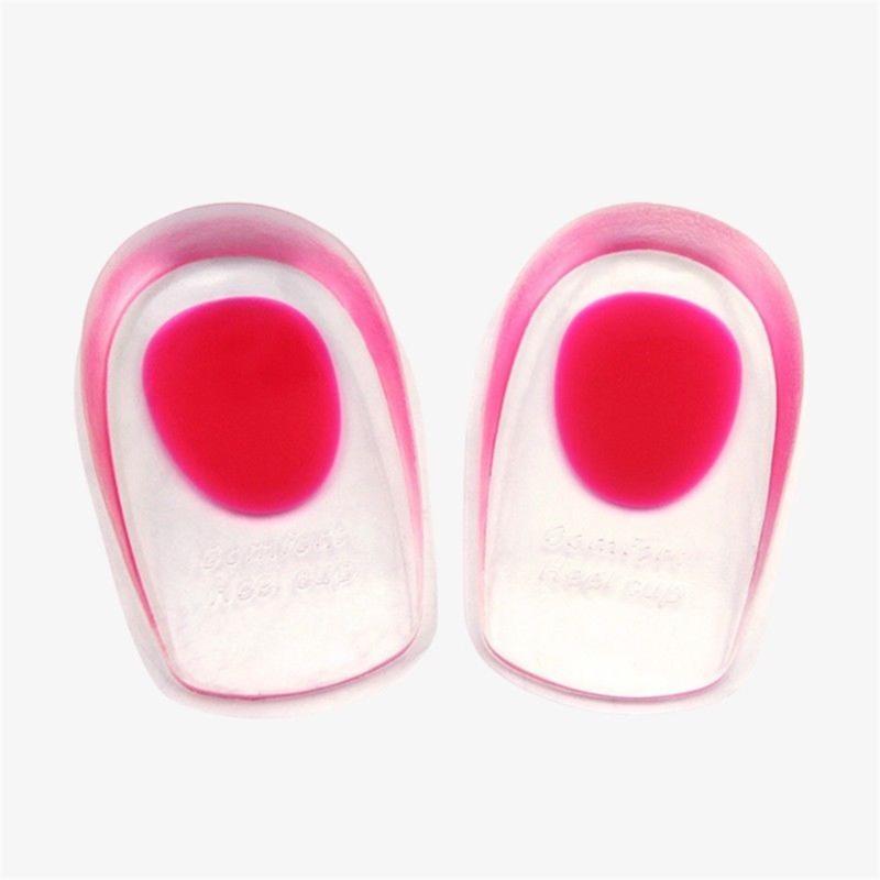 Soft Silicone Increase Heel Support Pad Cup Gel Shock Cushion Orthotic Insole Plantar Care