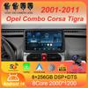 Для Opel Combo Corsa Tigra 2001-2009 2010 2011 Автомобильный радиоприемник Android 14 Авто GPS Мультимедиа Стереонавигация Нет 2din DVD 5G WIFI