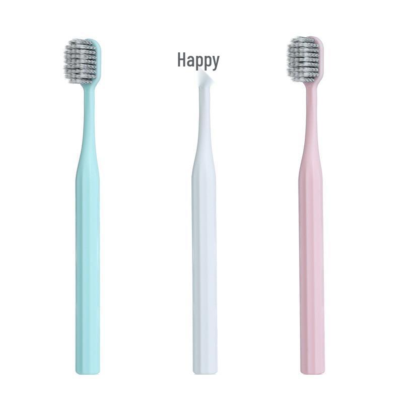 Антибактериальная зубная щетка Nano с мягкой щетиной, набор из 3 штук, семейный