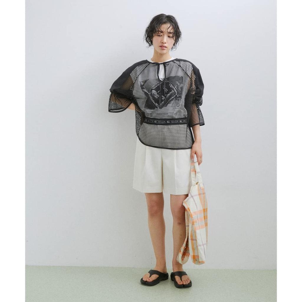 Et Rope Shorts Waist Logo Satin Shorts GAS03230 White [Adam Femme] [Sustainable] Women's (12)