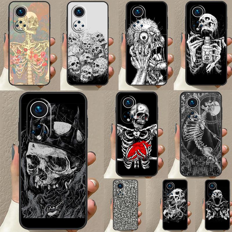 Готический Модный Череп Для Huawei P20 P30 P40 P60 Pro P Smart Nova 9 5T Honor 70 90 50 Magic5 Lite X7a X9a X8a Чехол