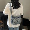 Denim Messenger Bag Vintage Women's Bag Large Capacity Multi-Layer Shoulder Bag