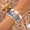 Bohemian Starfish Shell Bracelet Set: Soft Ceramic and Rice Bead Design for Women