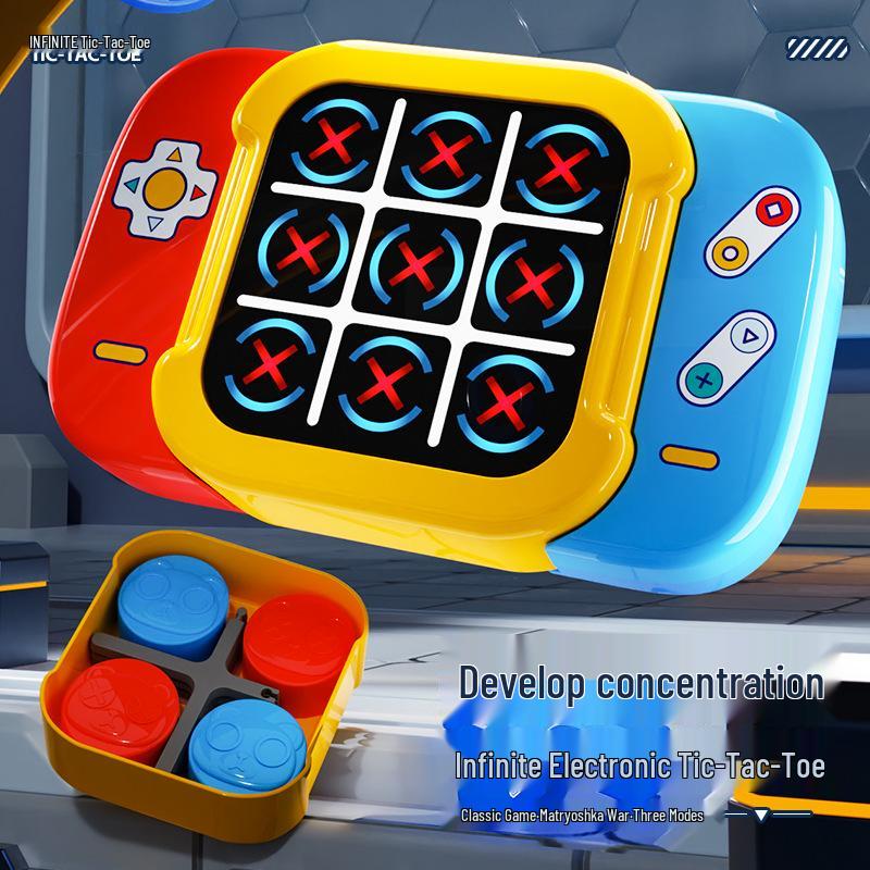 Супер крестики-нолики портативная электронная игровая консоль: Семейный Развлекательный Решатель Головоломок