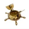 Nautical Brass Wheel Design Amazing Design Handcrafted Ashtray Classy Look For Home, Office Bar Table Collectible Decorative