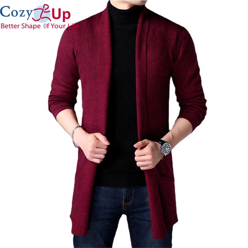Cozy Up Sweater Coats Men New Fashion  Autumn Men's Slim Long Solid Color Knitted Jacket Fashion Men's Casual Sweater Cardigan Coats