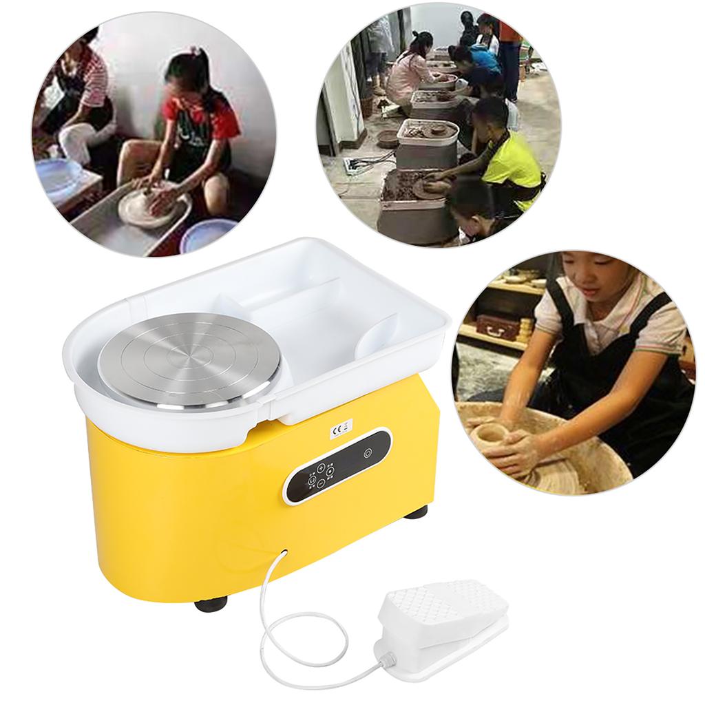 350 Вт Керамическая машина Педаль Сенсорный экран Двойное управление Гончарный круг Машина DIY Гончарный инструмент UK Plug