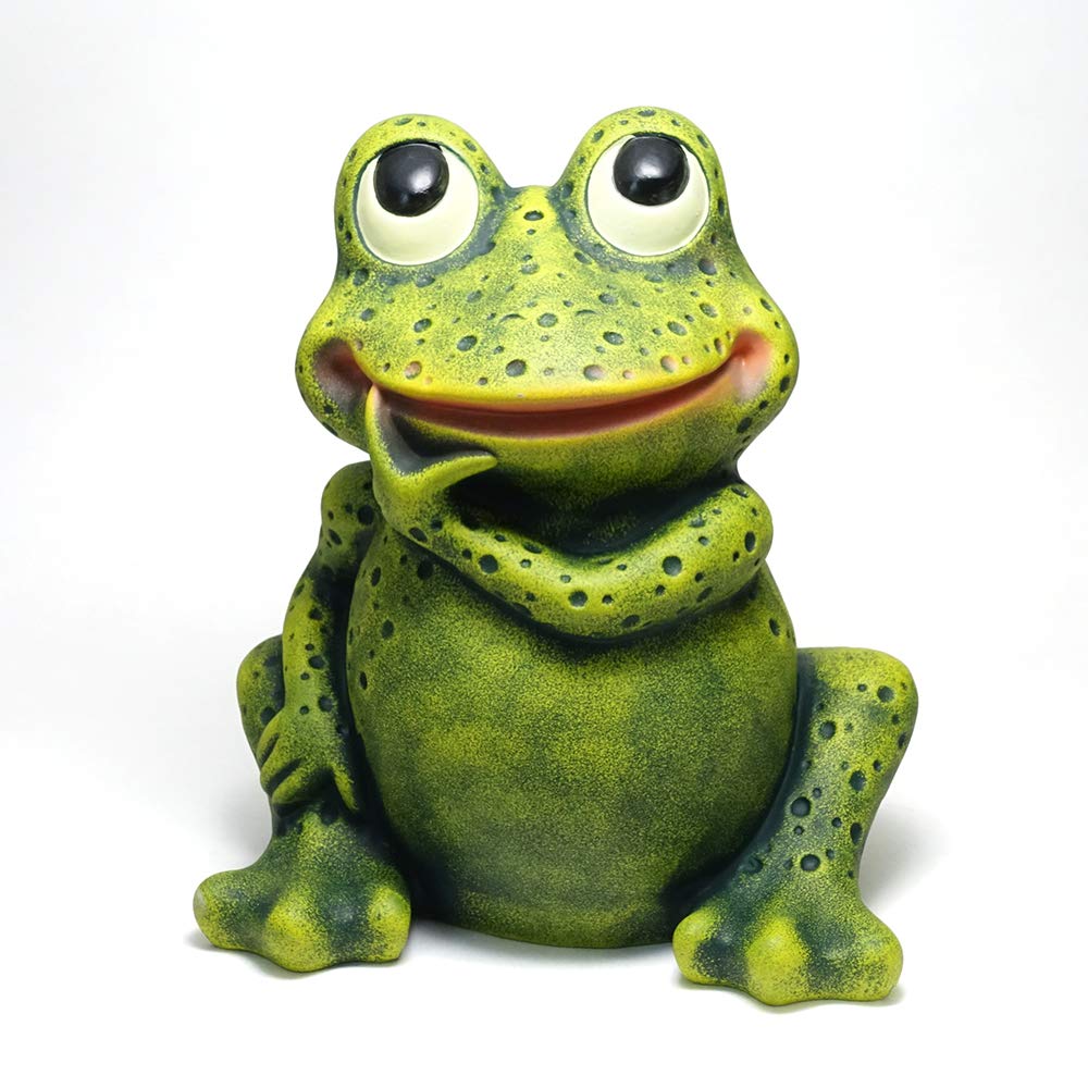 Португальский орнамент, терракотовая неглазурованная керамика, фигурка лягушки Нарухесо-кун (37см) ПТО-1397г