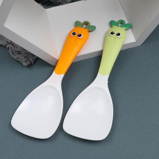 Rice Spoon Non-stick Heat Resistant Long Handle Cartoon Carrot Pattern Rice Spatula Kitchen Accessories