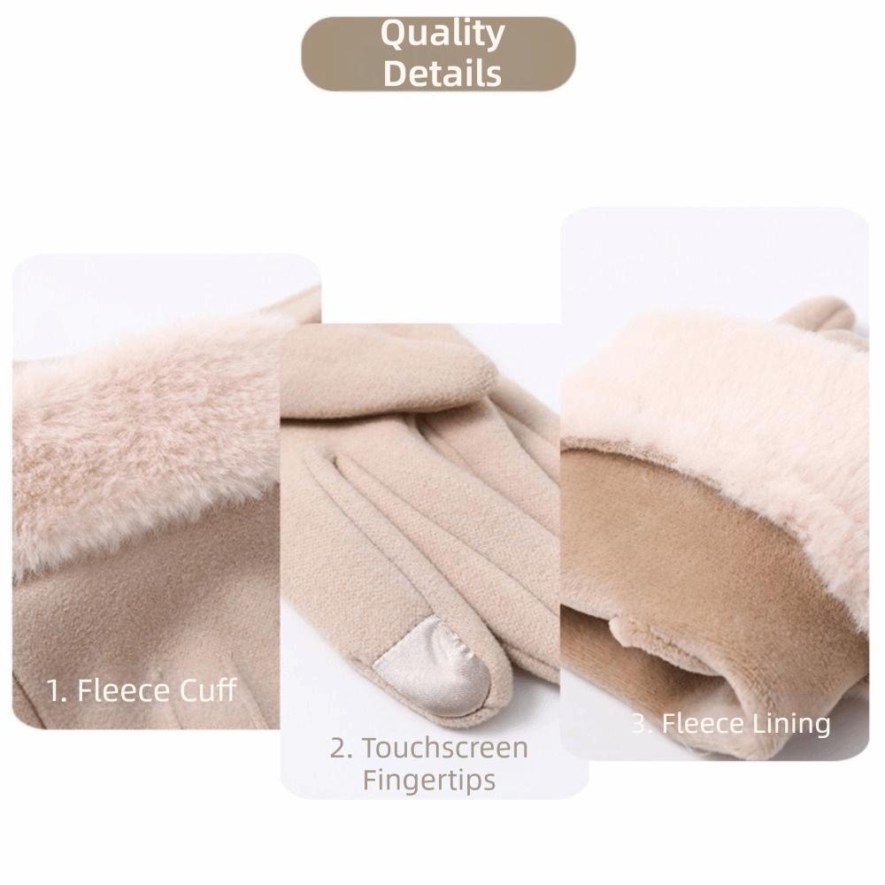 Thick Plush Gloves Outdoor Guantes Fashion Touchscreen Gloves Lady