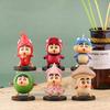 Cute Solid Pvc Seafood Ingredients Crayon Shin-chan 6-piece Set With Base Car Ornament Anime Figure
