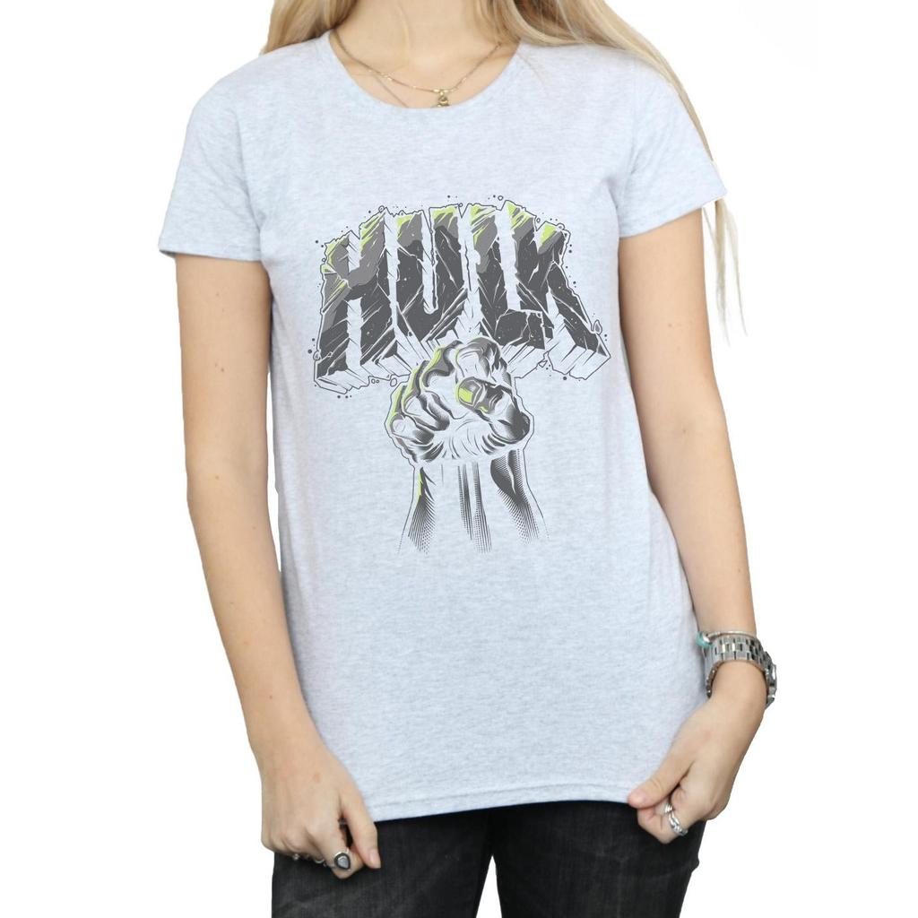 Marvel Womens/Ladies Hulk Punch Logo Cotton T-Shirt