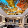 3D потолочные обои осенние листья белые голуби природа пейзаж потолочные фрески для гостиной спальни домашний декор