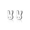 WANTME Real 100% 925 Silver Cute Sweet Hollow Mini Small Flower Geometric Stud Earrings for Women Korean Fine Jewelry