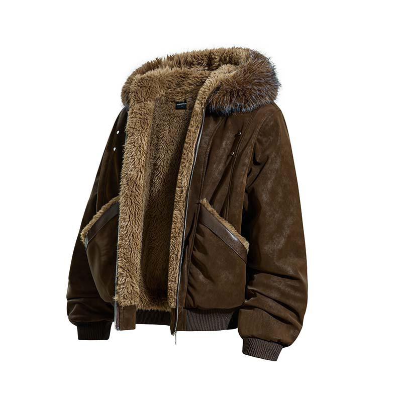 Men's Trendy 2025 Winter Deconstructed Patchwork Fleece-Lined Hooded Cotton Jacket