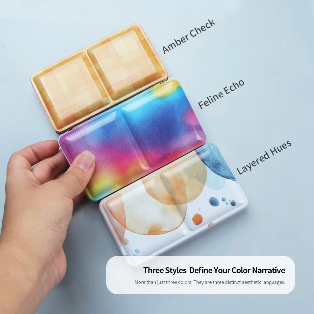 Empty Folding Iron Case Foldable Watercolor Paint Box Portable Art Supplies Box  Watercolor Paint